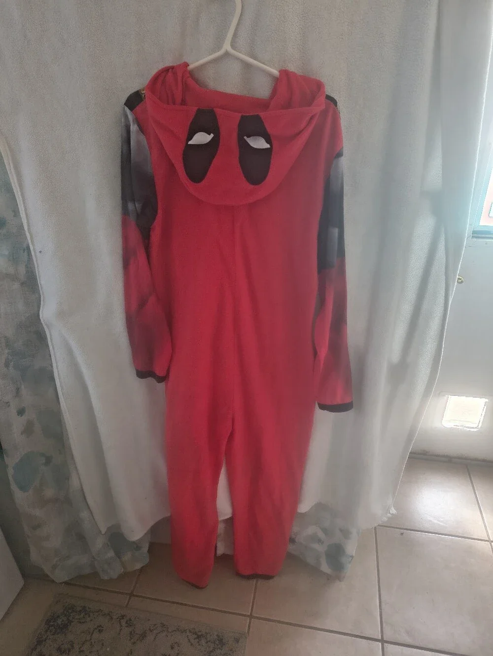 Deadpool Onesie Costume with Hood - Picture 2 of 2